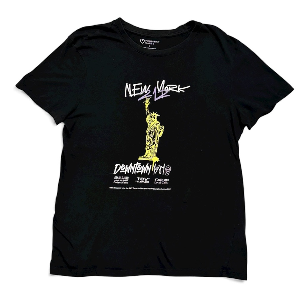 Vintage Style New York City T-Shirt Men’s M Black Graphic Tee Statue of Liberty